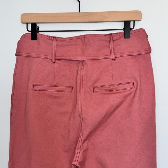 Boden Bude Trousers Size 6R Tie Waist Straight Leg Pleated Stretch Pink Preppy - Picture 9 of 10